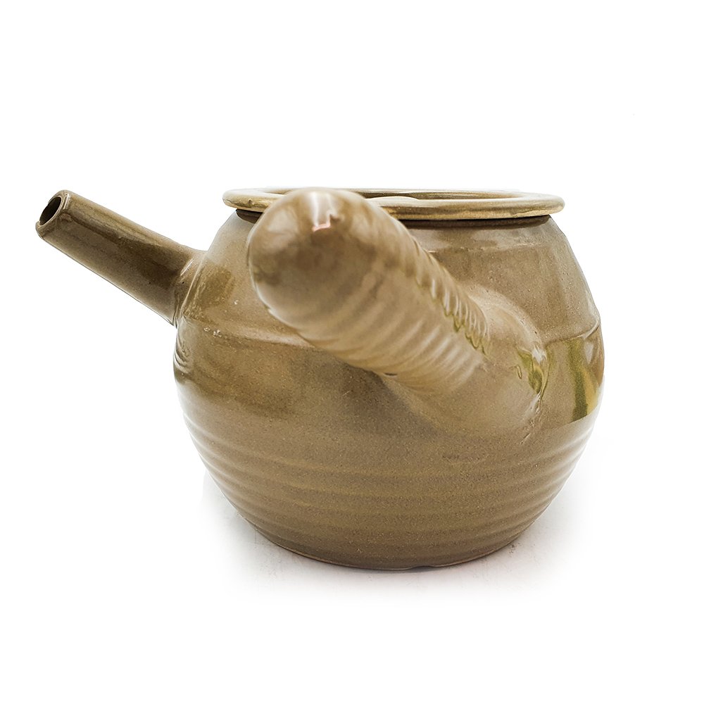 陶土汤药草锅 棕色 A 级 10cmx12.5cm