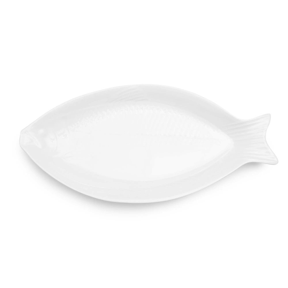 餐具 鱼形盘 白色 13 英寸
