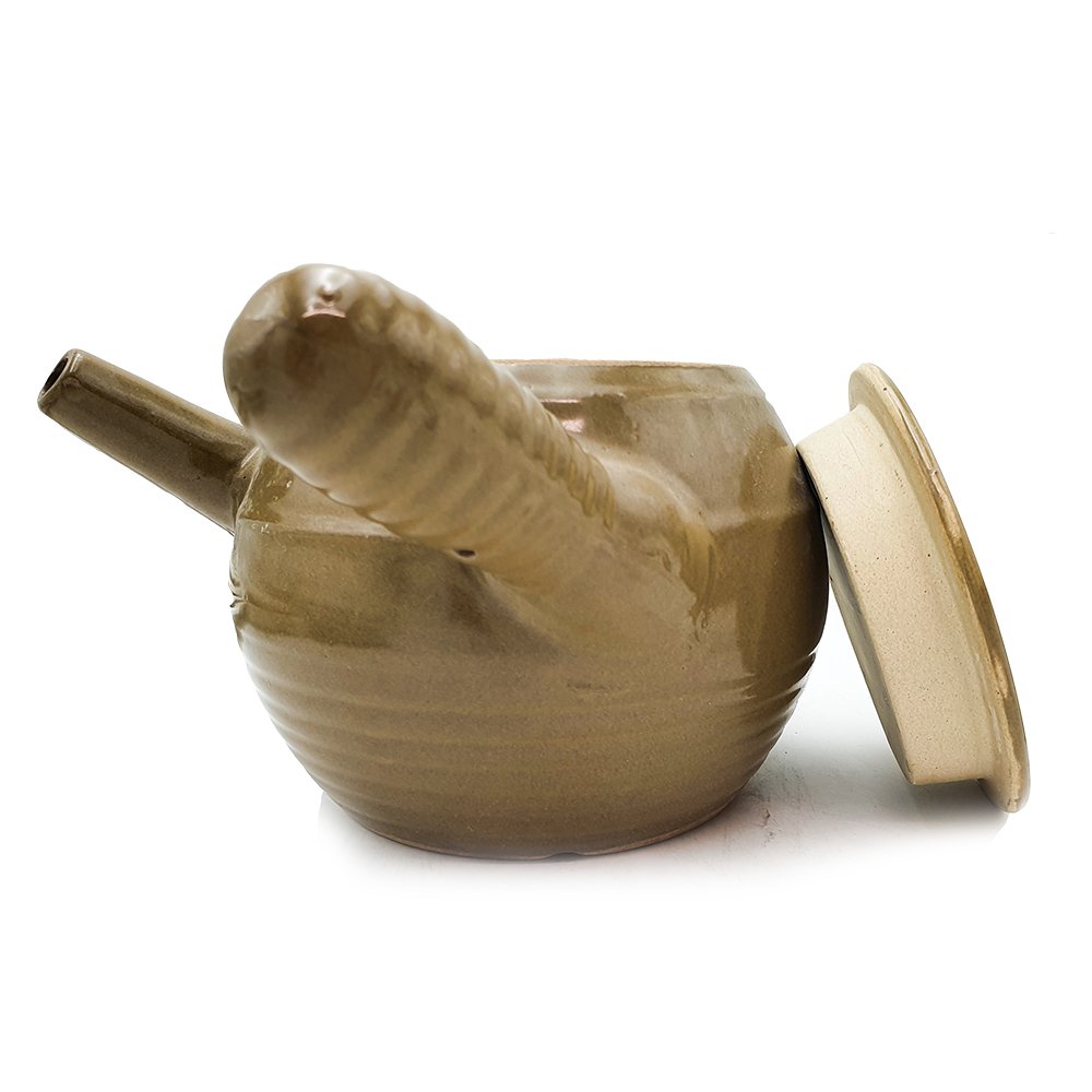 陶土汤药草锅 棕色 A 级 10cmx12.5cm