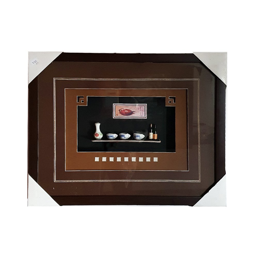 玻璃盒中式壁饰 520mmx420mm