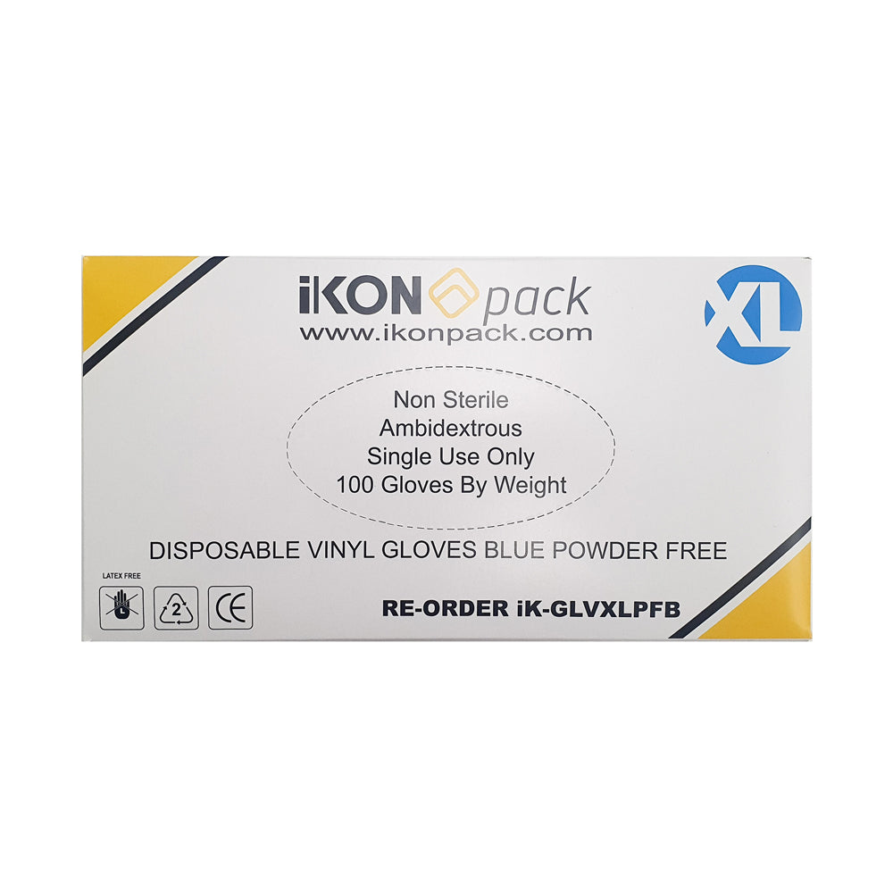 蓝色一次性乙烯基手套(特大号)
