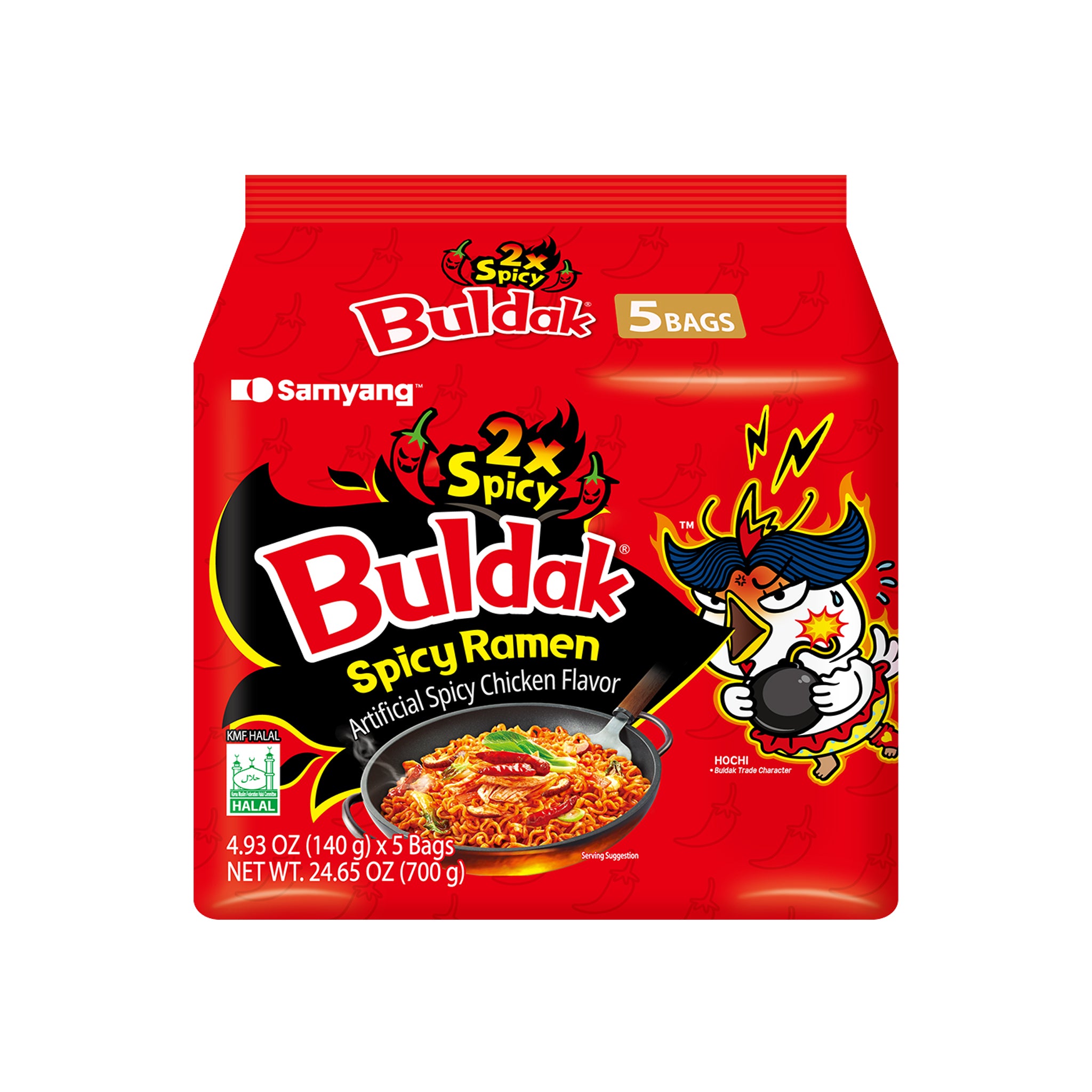 Buldak Hot Chicken 2xSpicy Ramen 5's x 140g