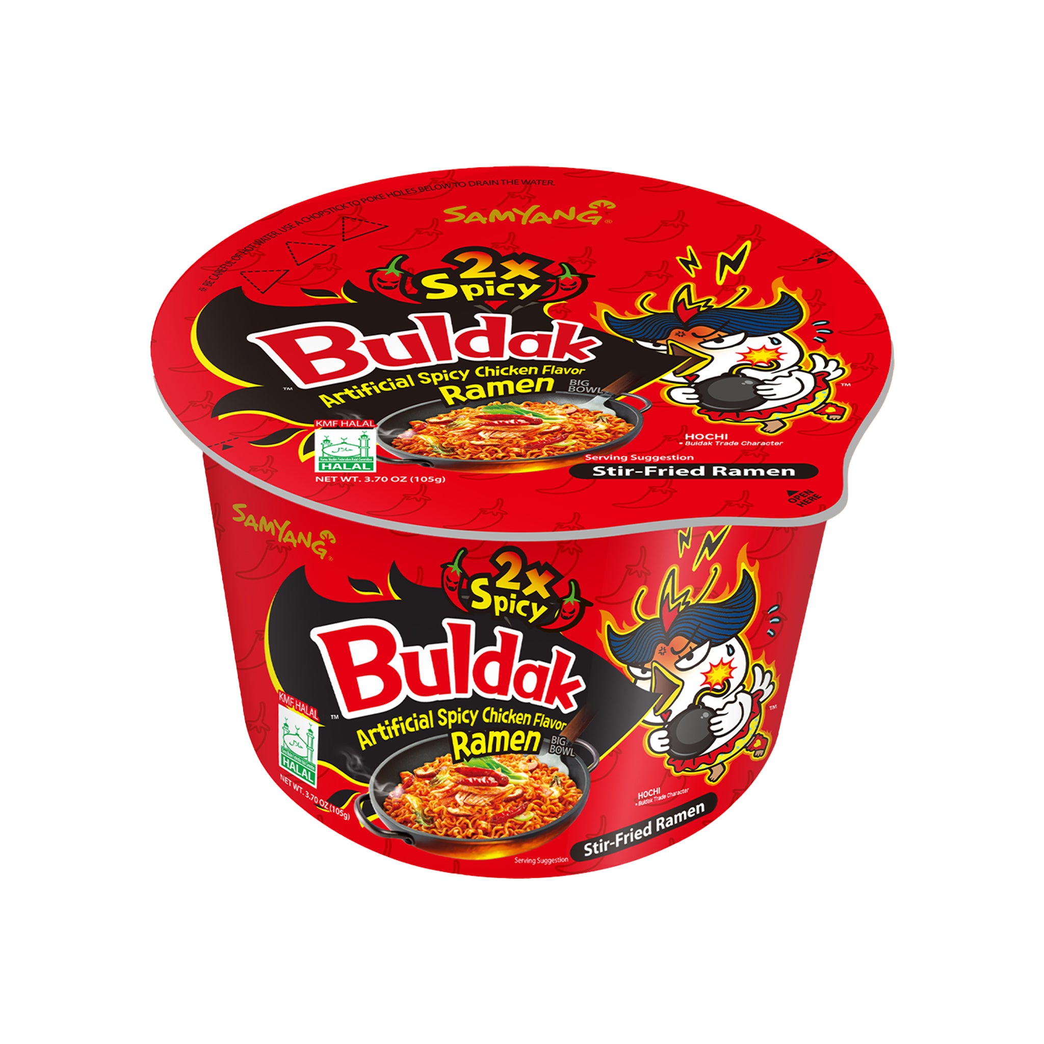 Buldak Hot Chicken 2xSpicy Ramen Big Bowl 105g