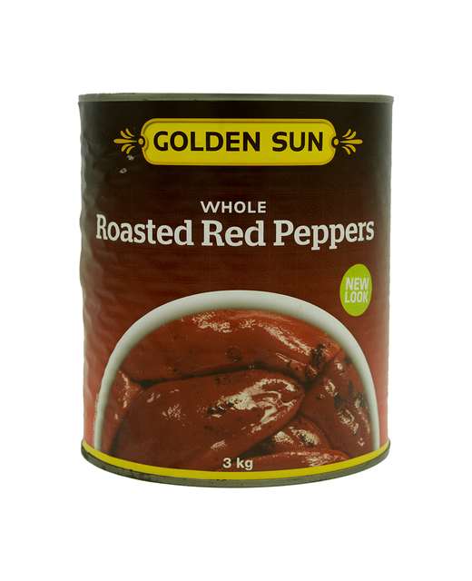 Golden Sun Roasted Whole Red Peppers 3KG