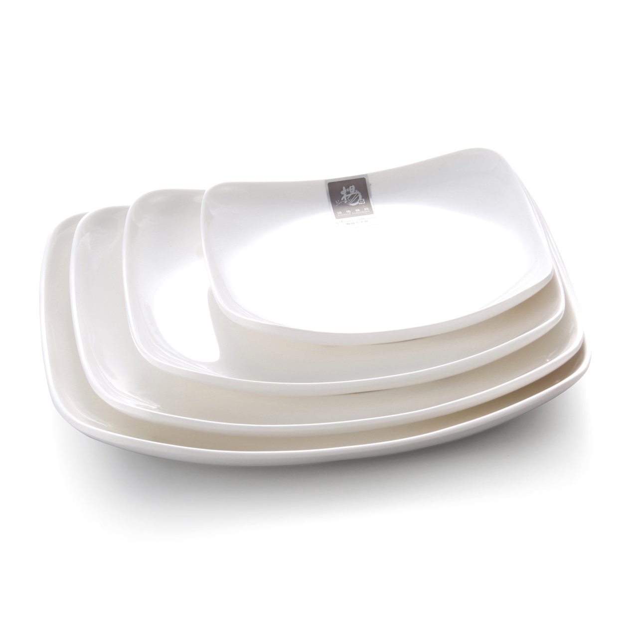 Melamine Square Plate White 9.5''