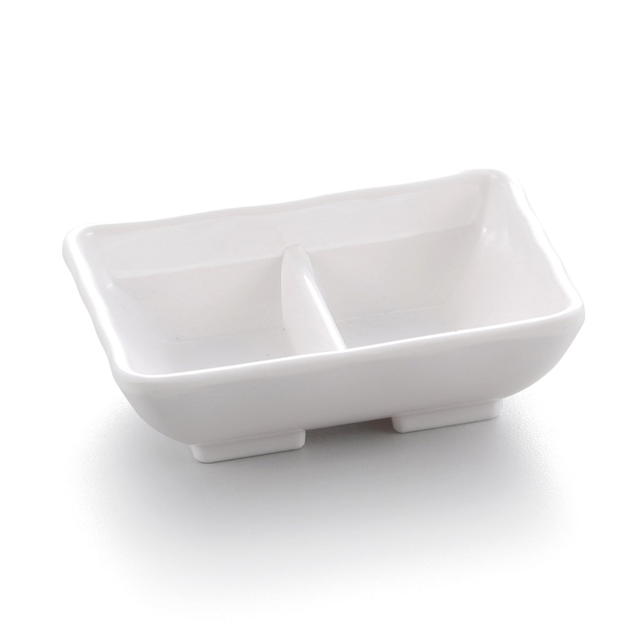 Melamine Square Double Sauce Dish White