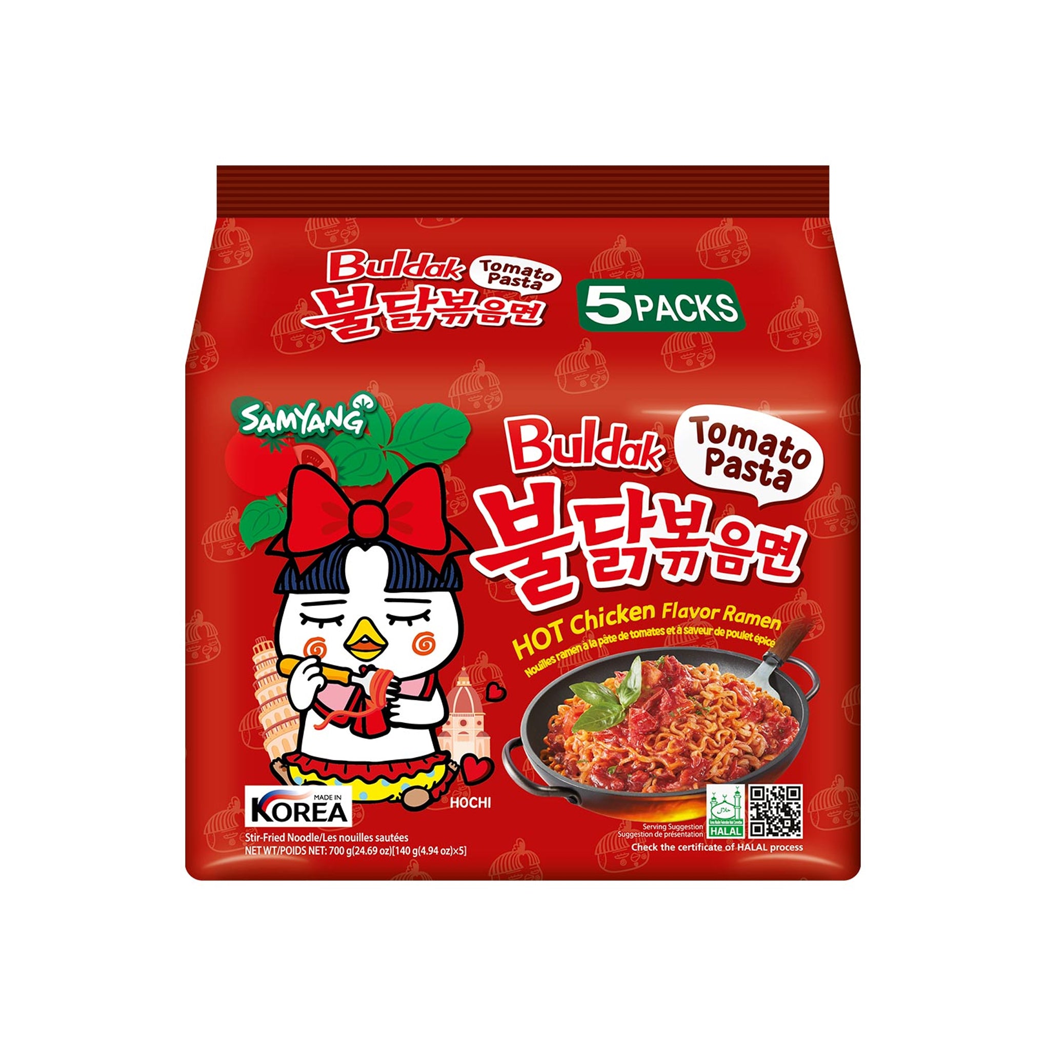 Buldak Hot Chicken Ramen Tomato Pasta 5's x120g