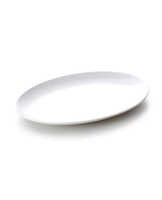 Melamine Oval Shallow Plate (White)