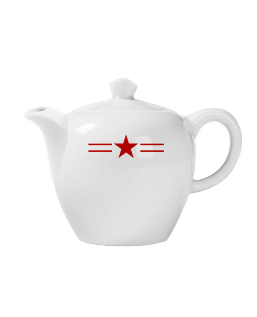 Crockery Tall Tea Pot (Red Star Pattern)