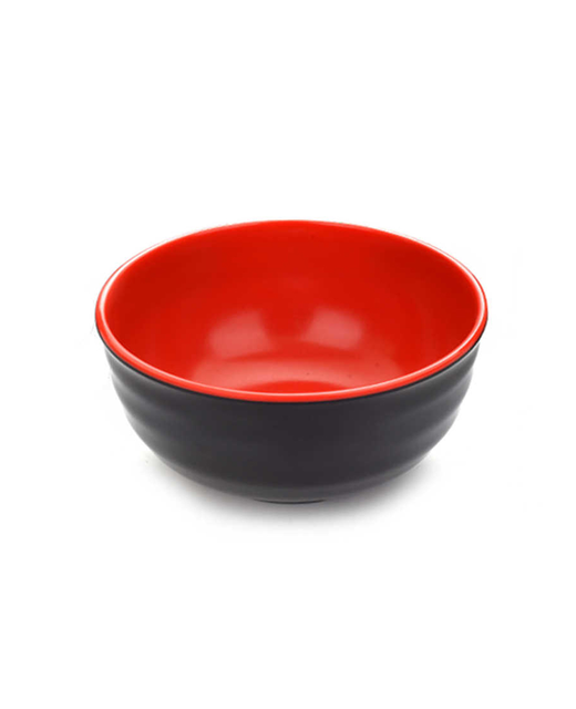 Melamine Deep Ribbed Bowl (Red & Black)