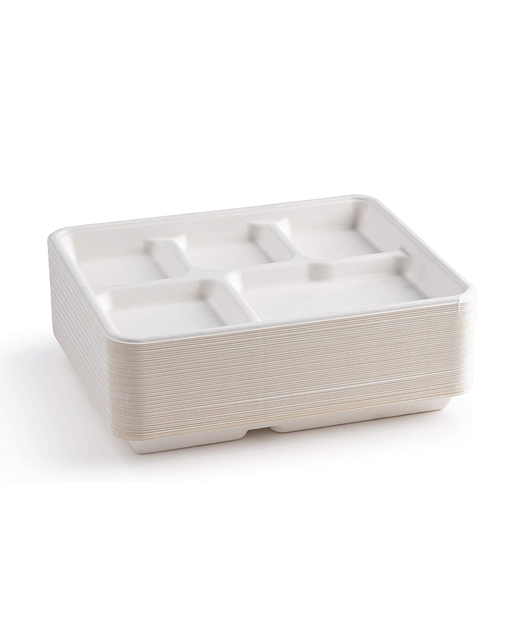 Biodegradable 5 Compartment Box With Lid