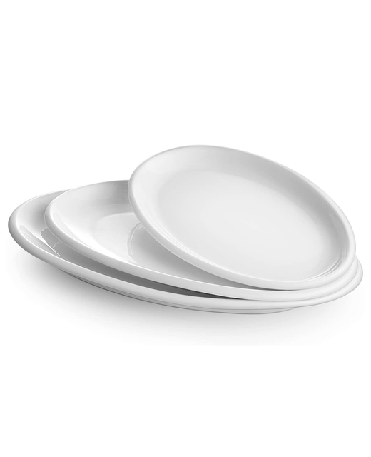Crockery Oval Plate (White)