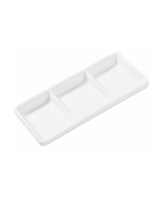 Crockery Sauce Dish 3 Compartment (White)