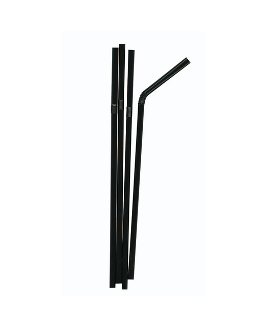 Plastic Flexible Straw (Black)