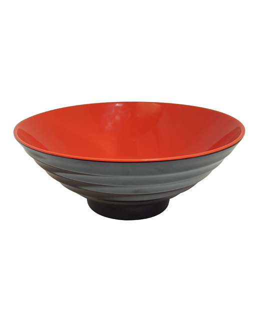 Melamine Ribbed Bowl (Red & Black)