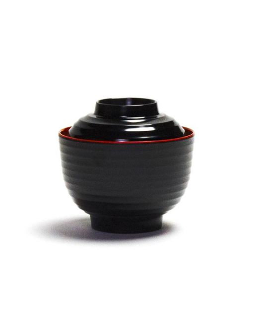 Melamine Bowl With Lid (Red & Black)