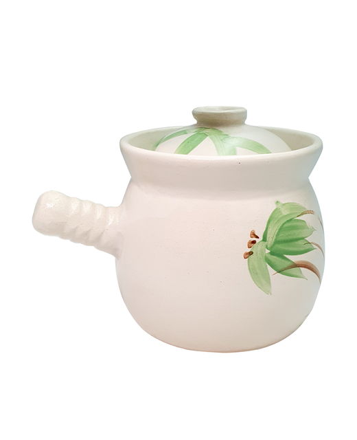 Clay Soup Herb Pot (Flower Pattern)