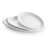 Crockery Thick Rim Oval Plate (White)