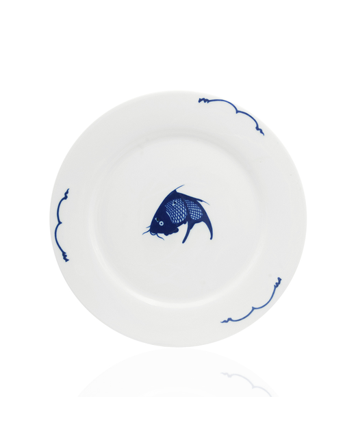Crockery Round Plate (Blue Carp)