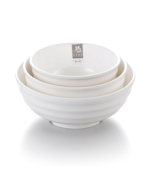 Melamine Ribbed Bowl (White)