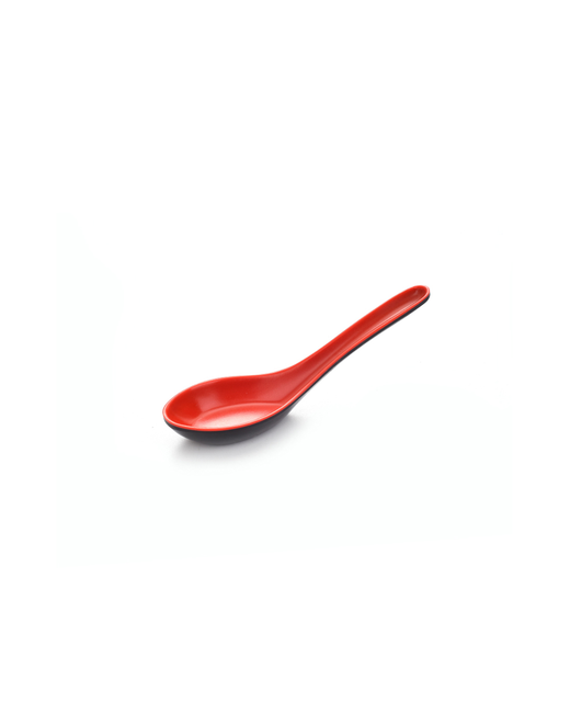 Melamine Chinese Spoon (Red & Black)