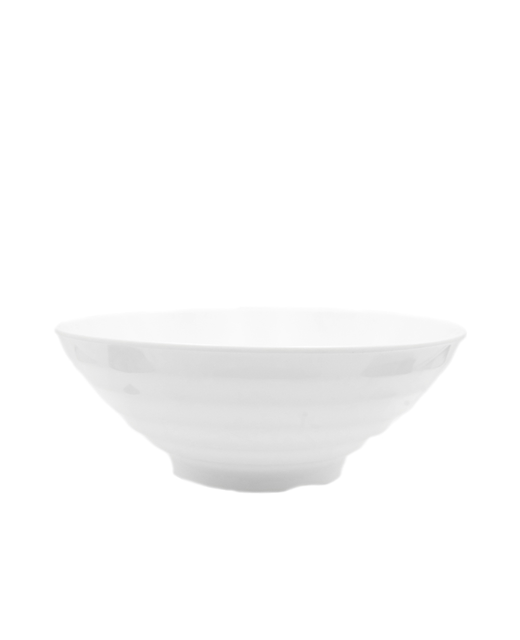 Melamine Flared Ribbed Bowl (White)