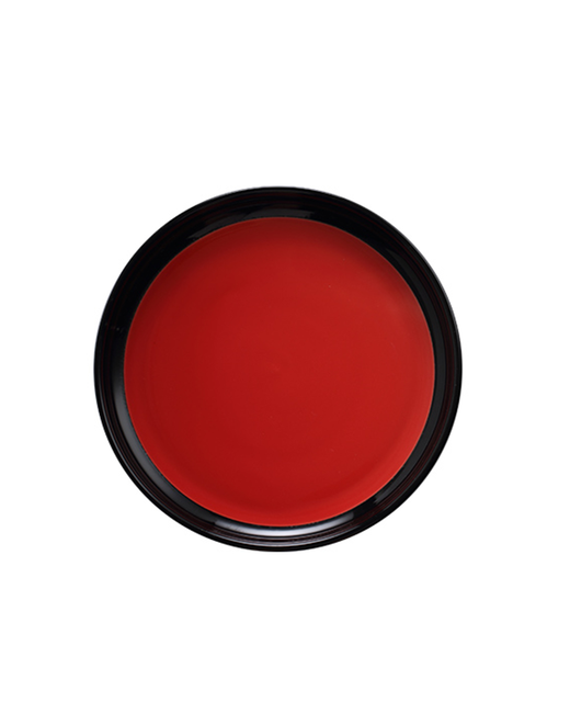Melamine Round Plate With Rim (Red & Black)