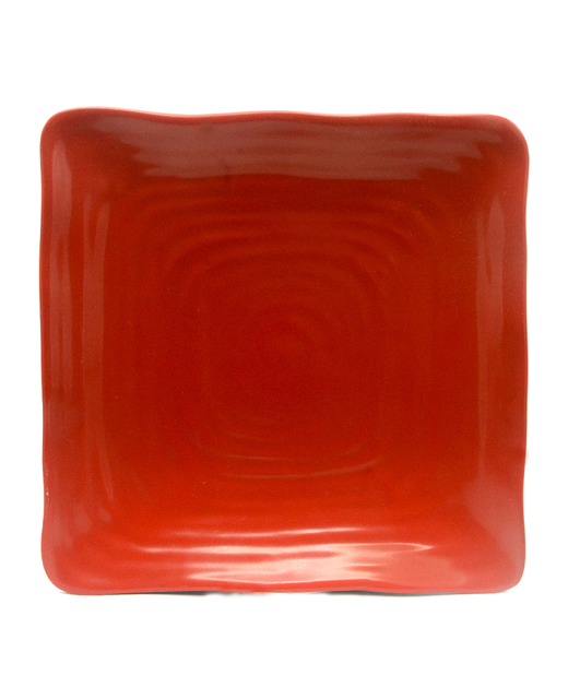 Melamine Square Plate (Red & Black)