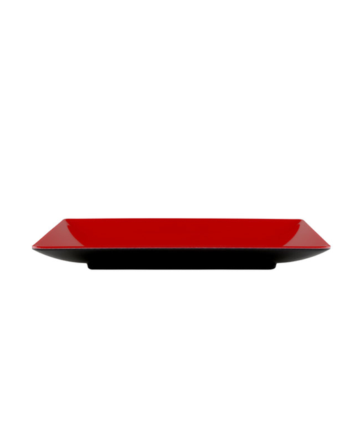 Melamine Deep Rectangle Plate Large (Red & Black)