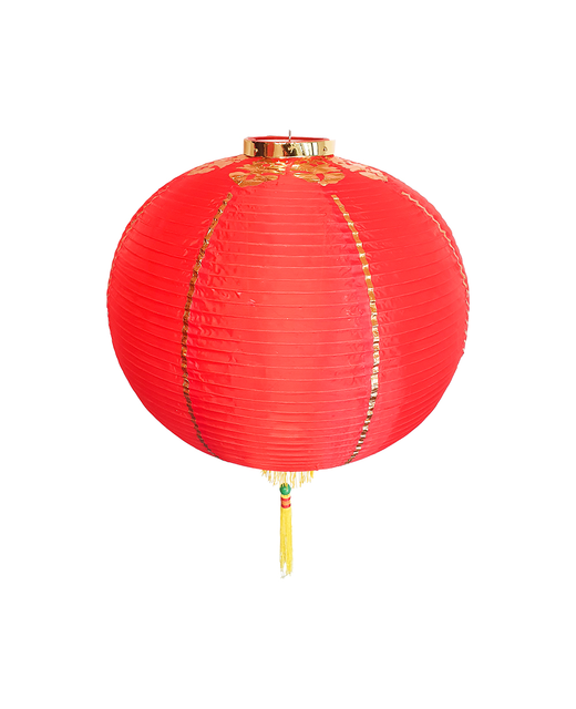 Silk Round Lantern (Red & Gold)